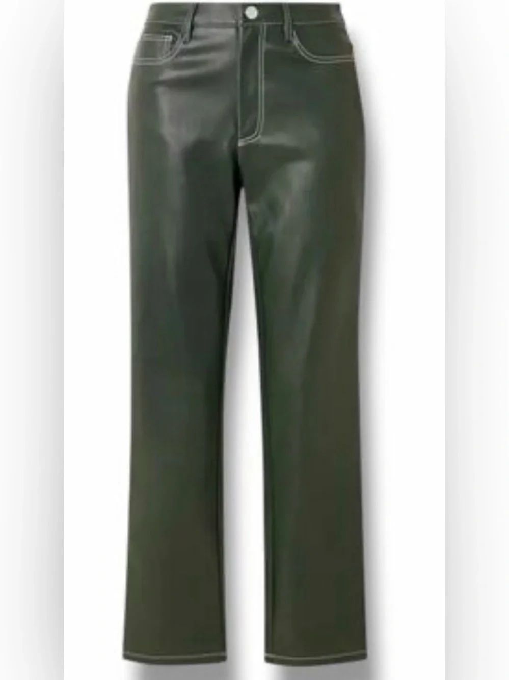 NWT STAUD Olive Green Elliot Vegan Leather Straight-Leg Pants
$350